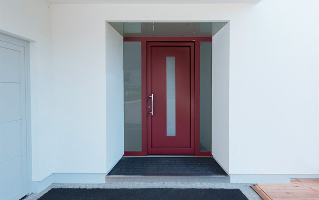 Porte d'entrée rouge d'Internorm